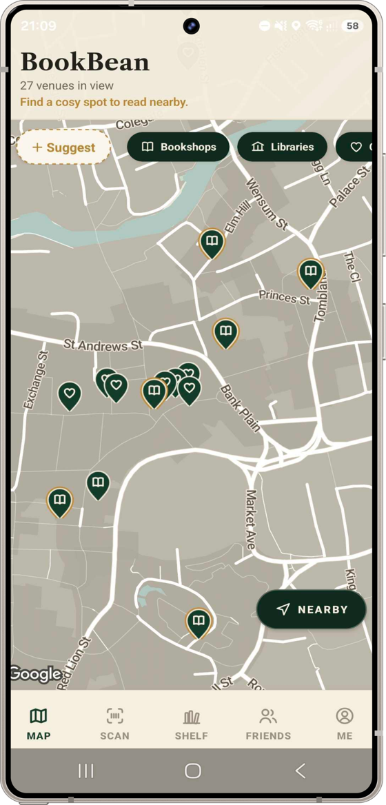 A living map of bookshops, libraries and reading spots